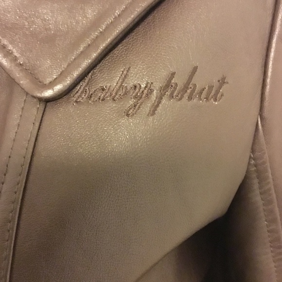 Baby Phat Brown Leather Jacket/Coat Size Small - Picture 5 of 8